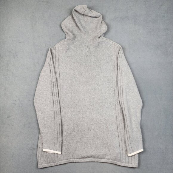 Vintage Tommy Hilfiger Pullover Knit Hoodie Women's Size XL Gray Embroidered - Picture 9 of 9